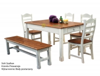 Stół Szafran + 4 krzesła Prowansja + ławka 