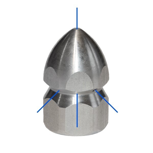 Dysza kanalizacyjna 3/8&quot; F 3+1 - 200