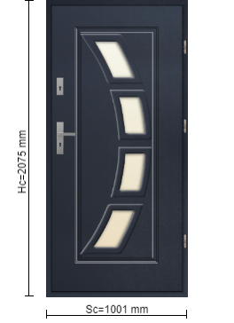 StalProdukt Drzwi Zewnętrzne Stalowe 55 mm grubości Wzór T20A  Antracyt Struktura