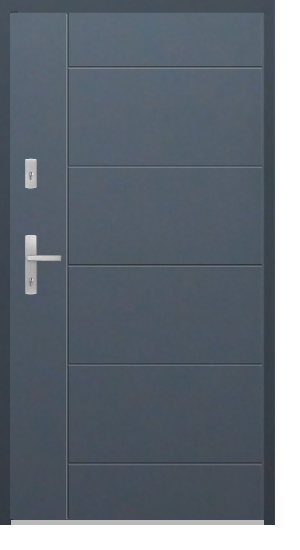 WIKĘD Drzwi Zewnętrzne Premium 54 mm grubości Wzór 26D Antracyt