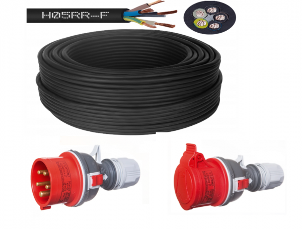 PRZEDŁUŻACZ BUDOWLANY SIŁOWY H05RR‑F (OW) 5x2,5 żo 15M 300/500V