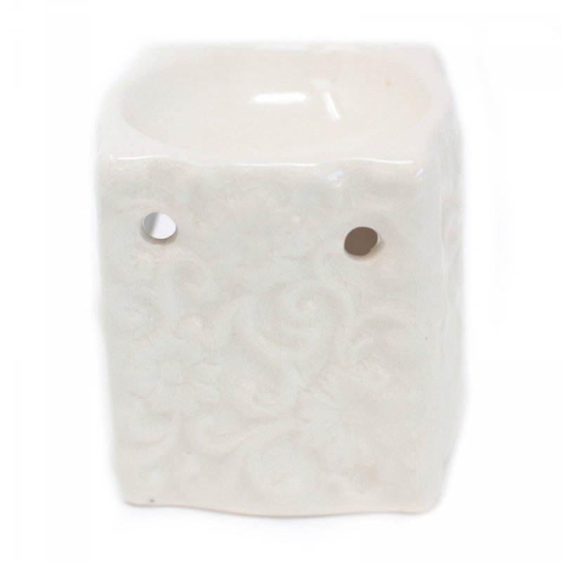 Kwadratowy Kominek Zapachowy Ceramiczny Beżowy