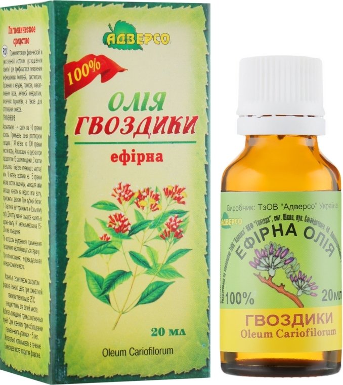 DUPLIKAT: Olejek Goździkowy, 100% naturalny Adverso, 10 ml