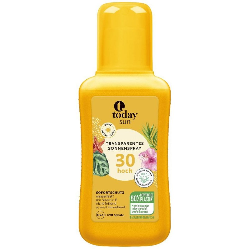 Spray przeciwsłoneczny SPF30 transparentny, Today, 200ml