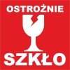 Etykieta ostrzegawcza OSTROŻNIE SZKŁO 77x77mm papierowa na roli (1000szt) BULK