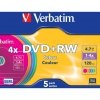 Płyta DVD+RW 4,7GB VERBATIM slim color 4x 43297