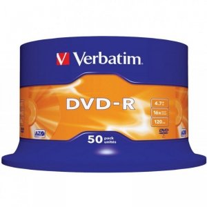 Płyta DVD-R 4,7GB VERBATIM cake (50szt) 16x Matt Silver 43548