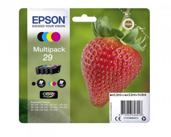 Epson Tusz T29 Stylus XP235 CMYK 4pack 5,3/3x3,2ml
