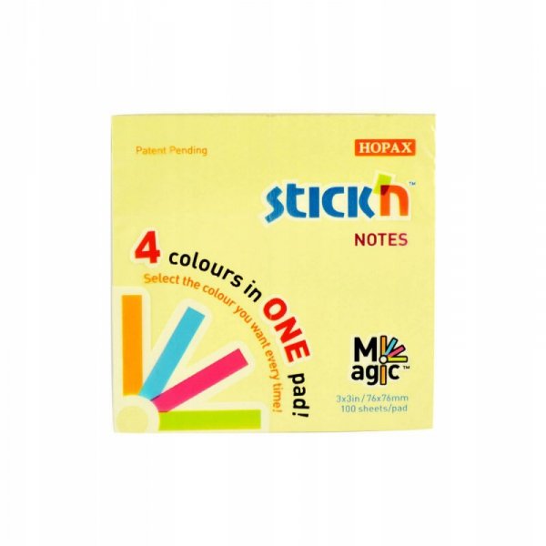 Bloczek STICK&quot;N MAGIC PAD 76x76mm pastel mix kolorów 21574