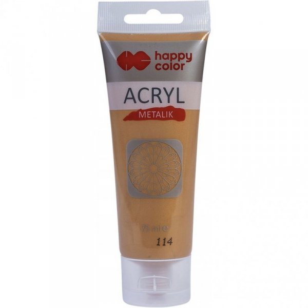 Farba akrylowa 75ml głębokie złoto metallik HA 7370 0075-114 HAPPY COLOR