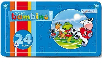 Kredki szkolne z glinki kaolinowej Zestaw 24 kredek BAMBINO St.Majewski