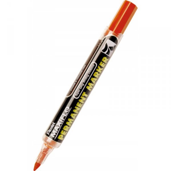 Marker permanentny NLF50 czerwony okrągły z tłoczkiem płynny tusz PENTEL