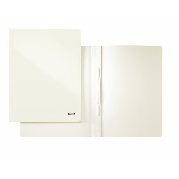 Skoroszyt kartonowy A4 LEITZ WOW biały metalik 30010001