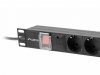 Lanberg Listwa zasilajaca Rack PDU 19  1U 16A 7X SCHUKO 2m czarna