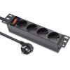 Qoltec Listwa zasilająca PDU do RACK 10 | 1U | 16A | 4xSchuko | 1.8m