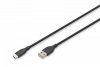 Digitus Kabel połączeniowy silikonowy USB-A - USB-C, USB 2.0 60W, 0,5m Czarny