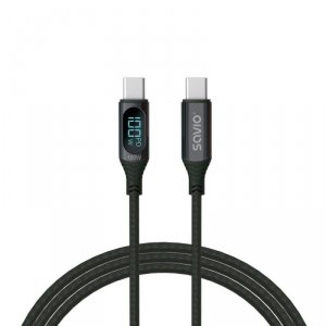 Savio Kabel USB - USB C z wyświetlaczem, 100W, CL-174