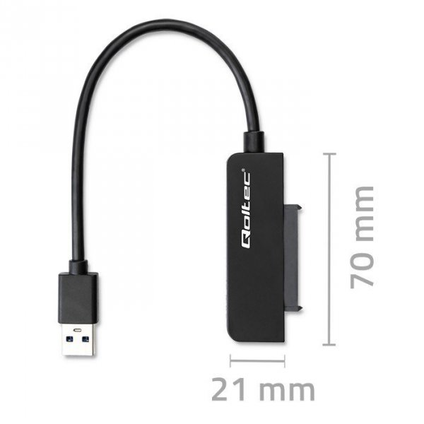 Qoltec Adapter SATA | Przejściówka na dysk SSD HDD 2.5&quot; | USB 3.0 | Super speed 5Gb/s | 2TB