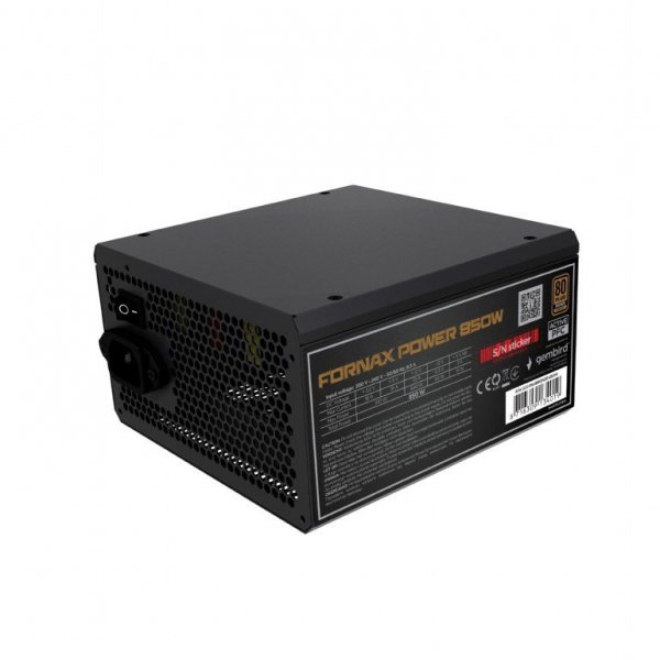 Gembird Zasilacz komputerowy Fornax Power 850W 80+Bronze aktywny PFC 120mm wentylator