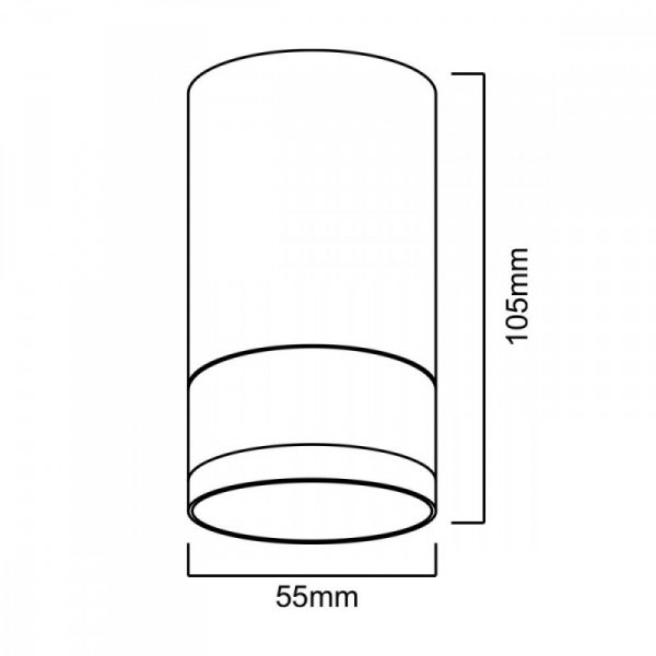 Maclean Oprawa natynkowa/tuba GU10, MCE361 B Aluminiowa Czarna