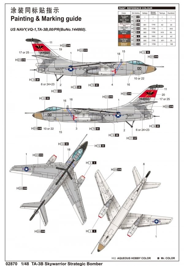 Trumpeter 02870 Ta-3B Skywarrior S.B.