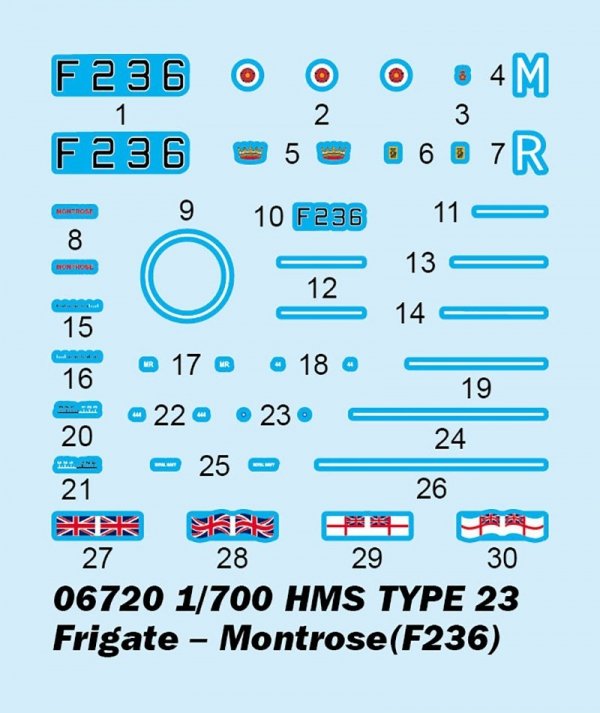 Trumpeter 06720 HMS type 23 Frigate-Montrose(F236)