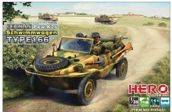 Hero Hobby Kits 35001 German Pkw.K2s Schwimmwagen Type 166 1/35
