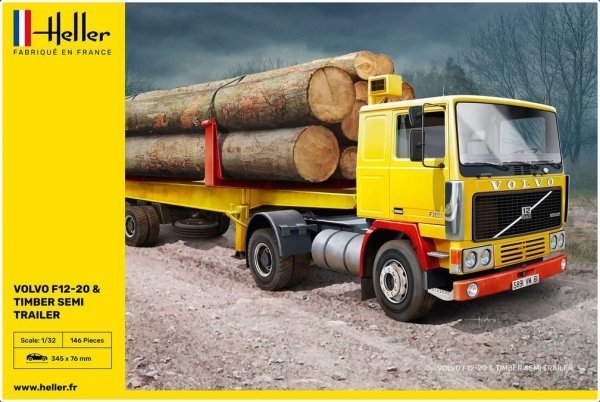 Heller 81704 Volvo F12-20 &amp; Timber Semi Trailer 1/32