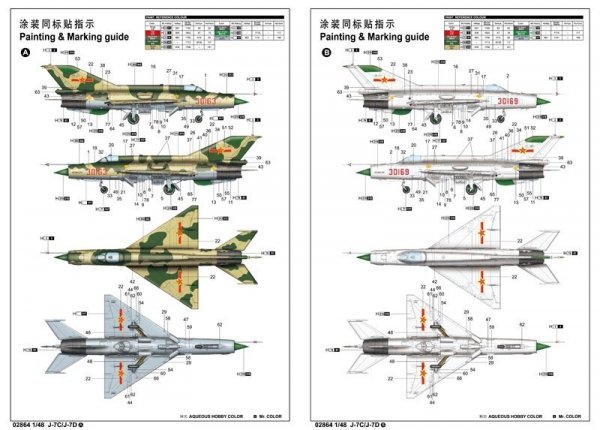 Trumpeter 02864 J-7C/J-7D Fighter