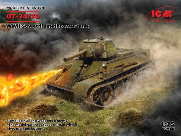 ICM 35354 OT-34/76, WWII Soviet flamethrower tank