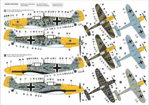 Hobby 2000 32015 Bf 109 F-2 Western Front 1/32 (Hasegawa+Cartograf)
