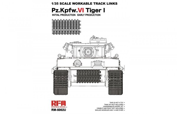 RFM-5002U Workable Track Links for Pz.Kpfw.VI Tiger I Initial Production Early Production 1/35