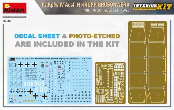 Mini Art 35330 Pz.Kpfw.IV Ausf. H Krupp-Grusonwerk Mid Prod. Aug-Sep 1943 1/35