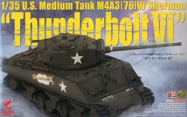 Asuka 35-036 U.S. Medium Tank M4A3 (76) W Sherman `Thunderbolt VI` 1/35 