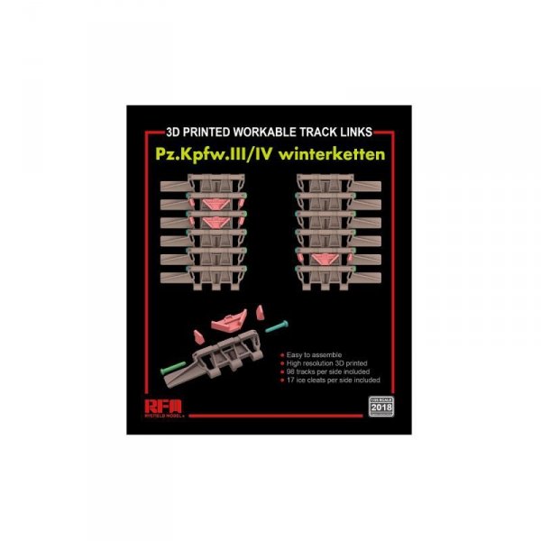 RFM-2018 3D Printed Workable Track Links Pz.Kpfw.III/IV winterketten