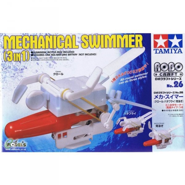 Tamiya 71126 Edu Set Mechanical Swimmer Freestyle,Butterfly,Backstroke