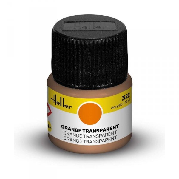 Heller Acrylic Paint 322 Orange Transparent 12 ml