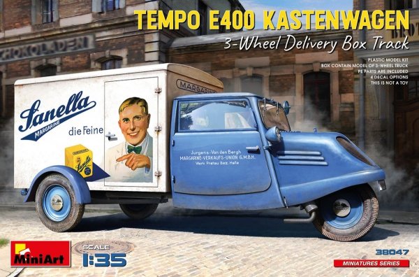 Mini Art 38047 Tempo E400 Kastenwagen 3-wheel DBT 1/35