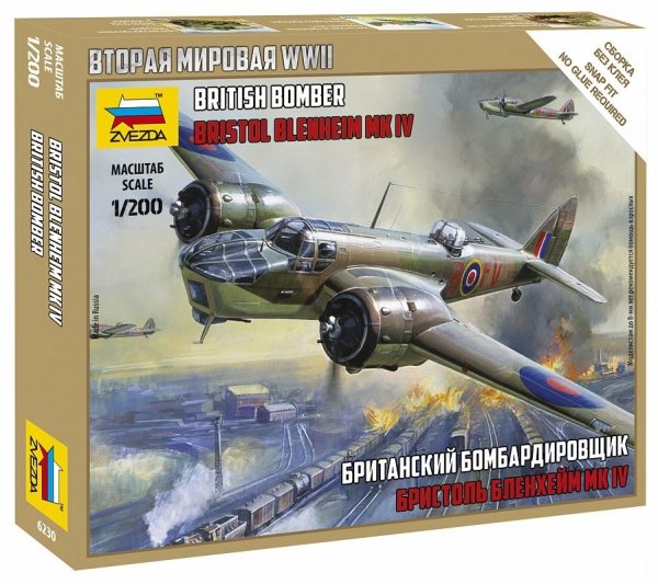 Zvezda 6230 British Bomber Bristol Blenheim IV 1/200