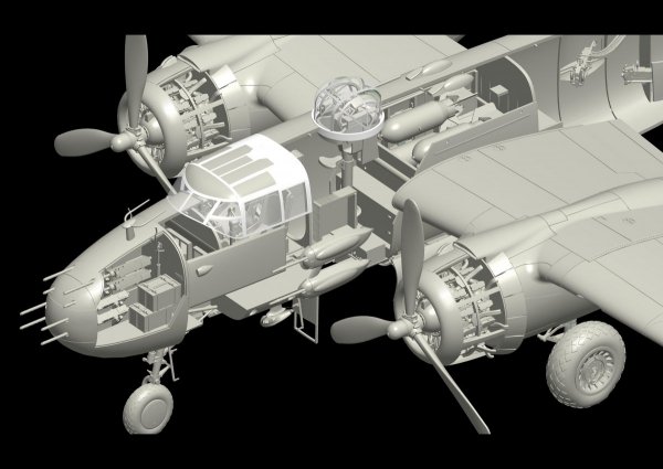 HK Models 01E02 1/32 B-25J Mitchell The Strafer