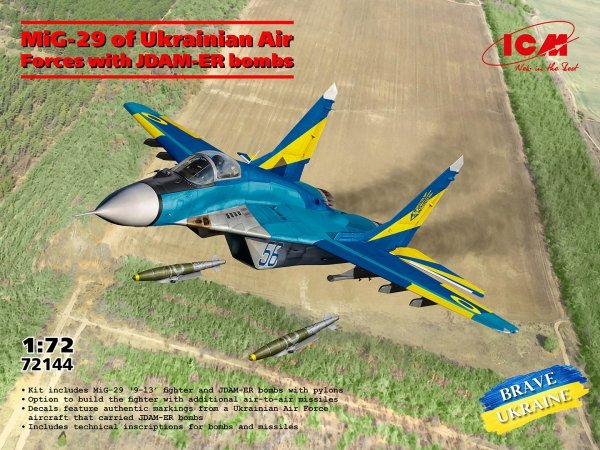 ICM 72144 MiG-29 of Ukrainian Air Forces with JDAM-ER Bombs 1/72