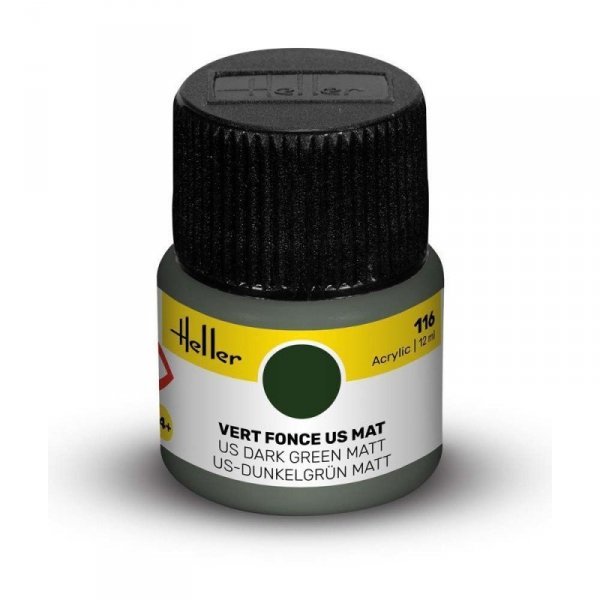 Heller Acrylic Paint 116 US Dark Green Matt 12 ml