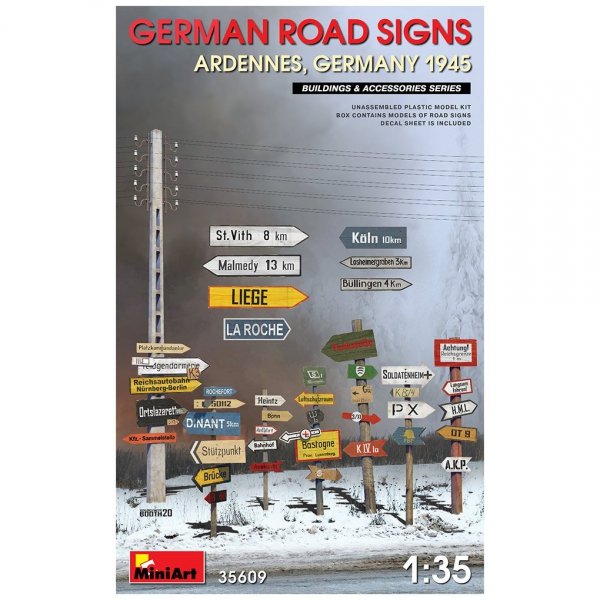 Mini Art 35609 German road signs WWII Ardennes 1/35