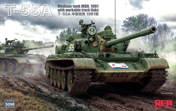 RFM-5098 T-55A Medium Tank Mod. 1981 with Workable Tack Links 1/35
