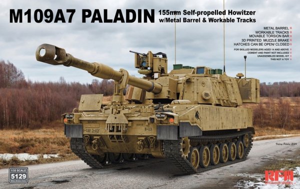 RFM 5129 M109A7 PALADIN 155 mm Self-Propelled Howitzer w/ Workable Tracks