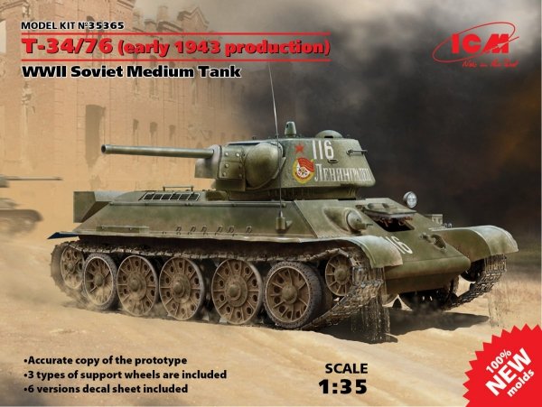 Icm 35365 T-34/76 ( Early 1943 Production ) 1/35