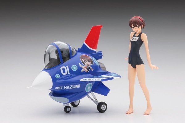 Hasegawa SP372-52172 Egg Girls Collection 01 'Rei Hazumi' w/F-2 1:20 Figure &amp; Egg Plane