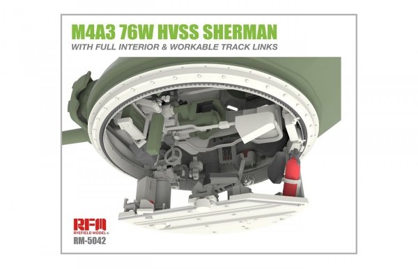 RFM-5042 M4A3 76W HVSS Sherman With full interior and workable track links