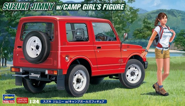 Hasegawa SP501-52301 Suzuki Jimny w/Camp Girl's Figure 1/24
