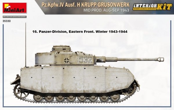 Mini Art 35330 Pz.Kpfw.IV Ausf. H Krupp-Grusonwerk Mid Prod. Aug-Sep 1943 1/35